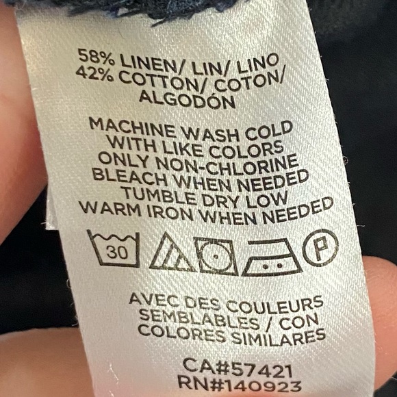 ⭐️ SOLD ⭐️ LOFT Black Linen Blend Paperbag Pants Size XS Petite Cropped Business - Picture 11 of 11